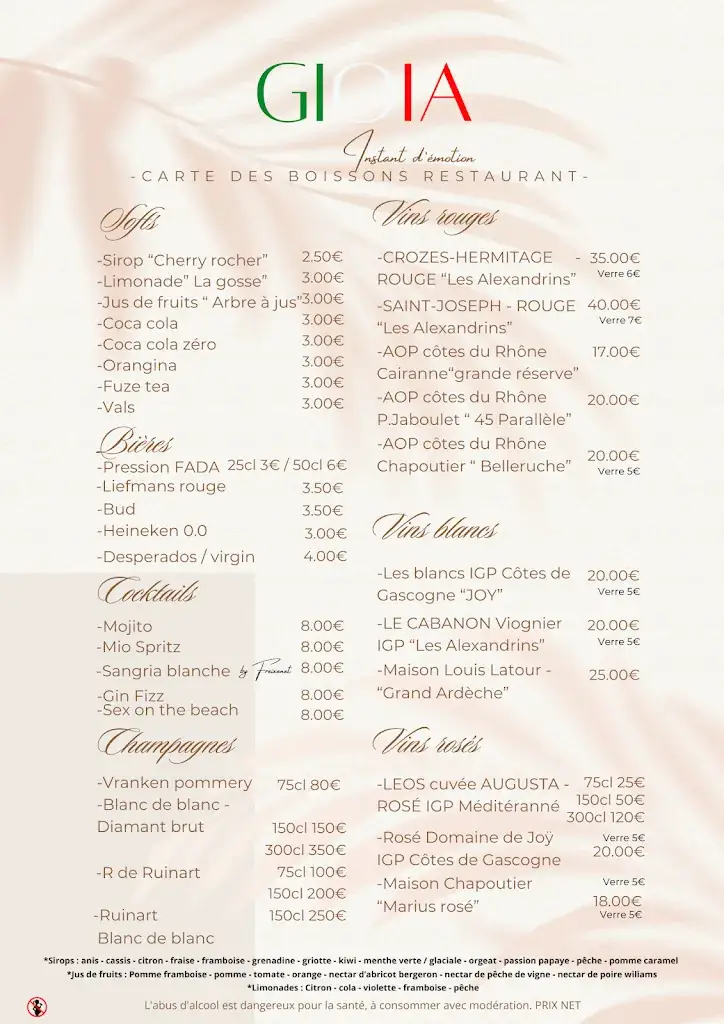 Menü_GIOIA - Restaurant & Événementiel -_Alixan_Bild_1