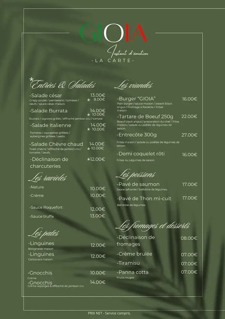 Menü_GIOIA - Restaurant & Événementiel -_Alixan_Bild_3