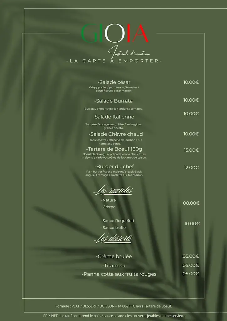 Menü_GIOIA - Restaurant & Événementiel -_Alixan_Bild_4