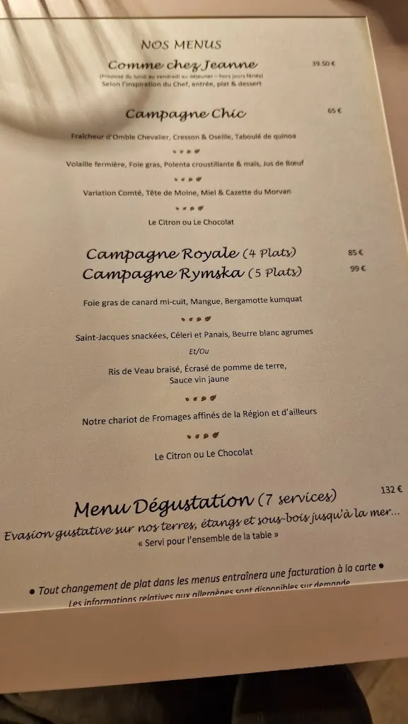 Menu_Domaine de Rymska & Spa - Relais & Châteaux_Saint-Jean-de-Trézy_imagen_1