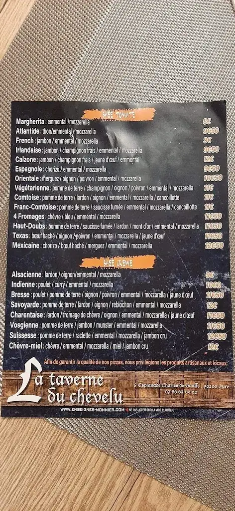 Menu_La taverne du chevelu_Lure_immagine_2