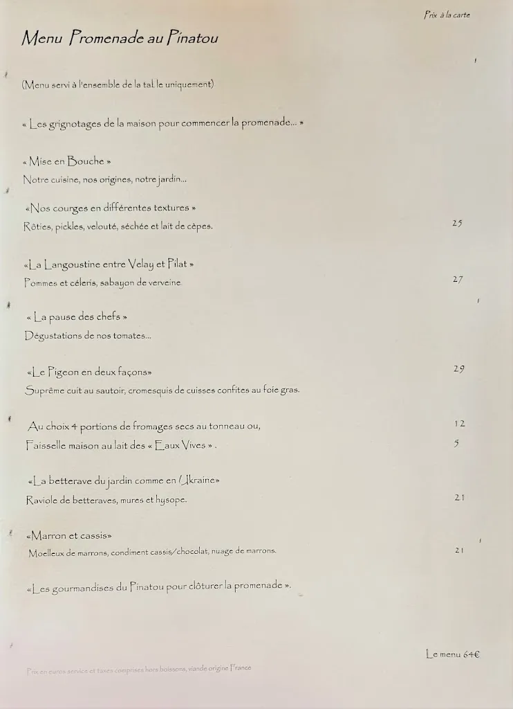Menu_Auberge Lou Pinatou_Solignac-sous-Roche_image_1