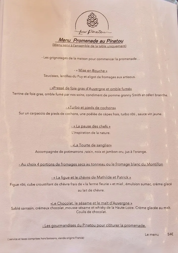 Menu_Auberge Lou Pinatou_Solignac-sous-Roche_image_2