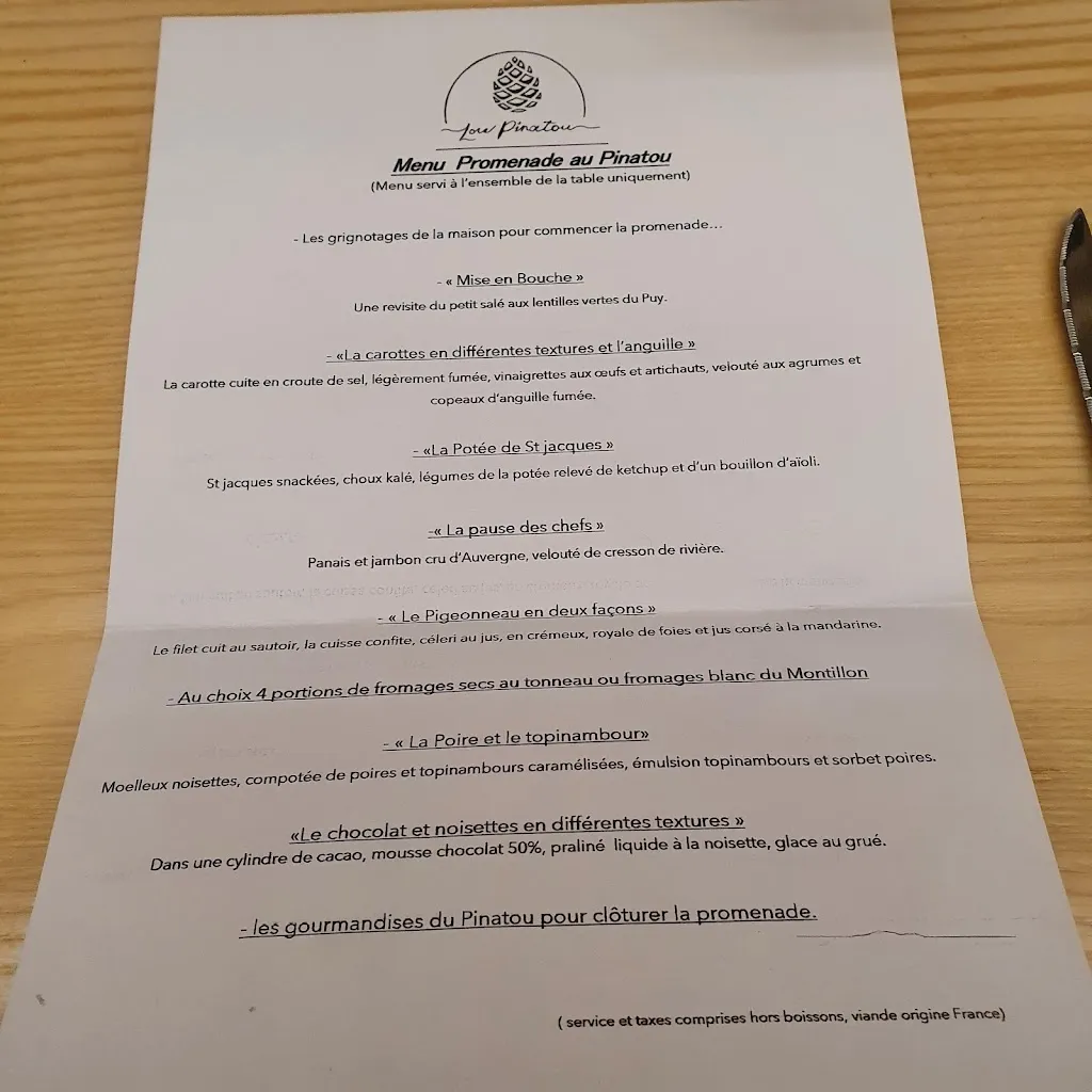 Menu_Auberge Lou Pinatou_Solignac-sous-Roche_image_3