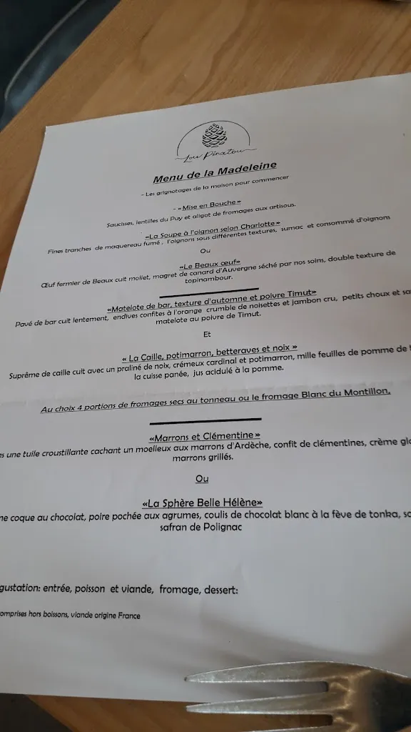 Menu_Auberge Lou Pinatou_Solignac-sous-Roche_image_4