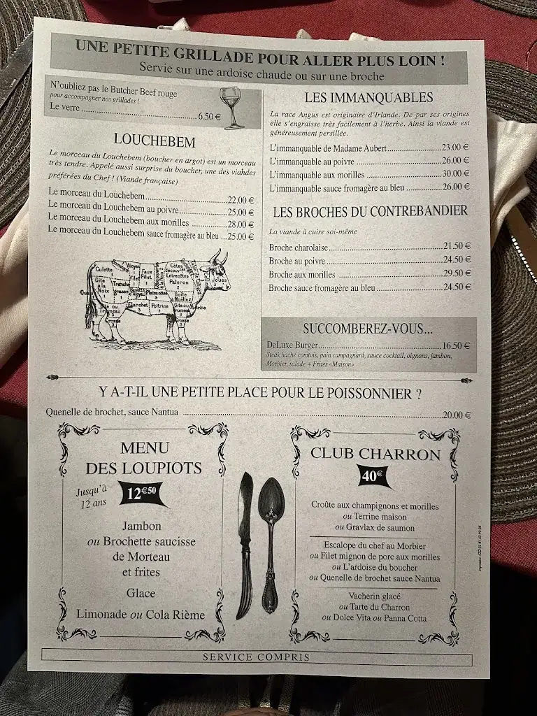 Menu_Auberge Du Charron_Montlebon_image_1