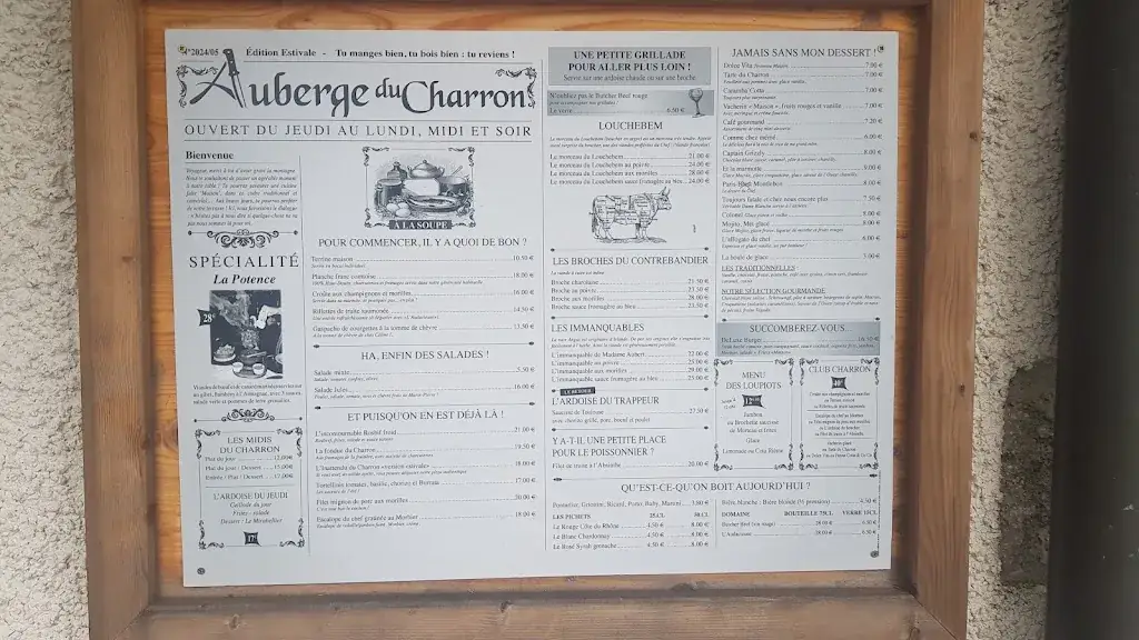 Menu_Auberge Du Charron_Montlebon_image_3