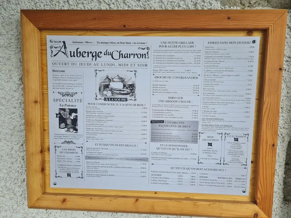 Menu_Auberge Du Charron_Montlebon_image_4