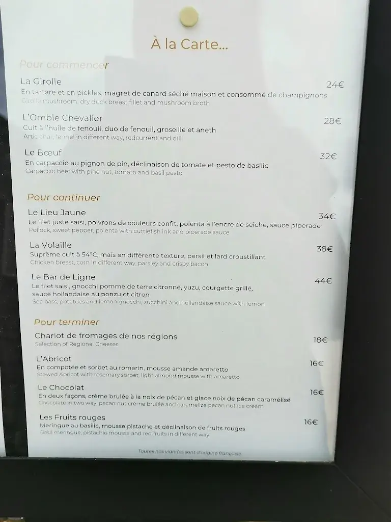 Menu_Restaurant @ HOTEL LE GLOBE_Meursault_image_1