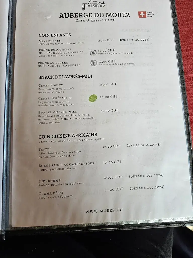 Menu_Auberge du Morez_Vaulion_image_3