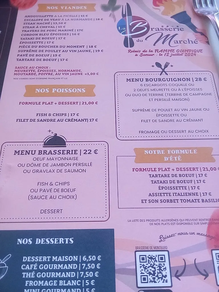 Menu_Restaurant Brasserie Du Marché_Montbard_image_1