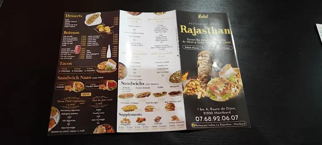 Menu_Restaurant Indien Rajasthan_Montbard_image_1