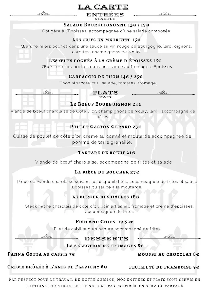 Menu_La Brasserie des Halles - Cave et cuisine à Nolay_Nolay_image_1