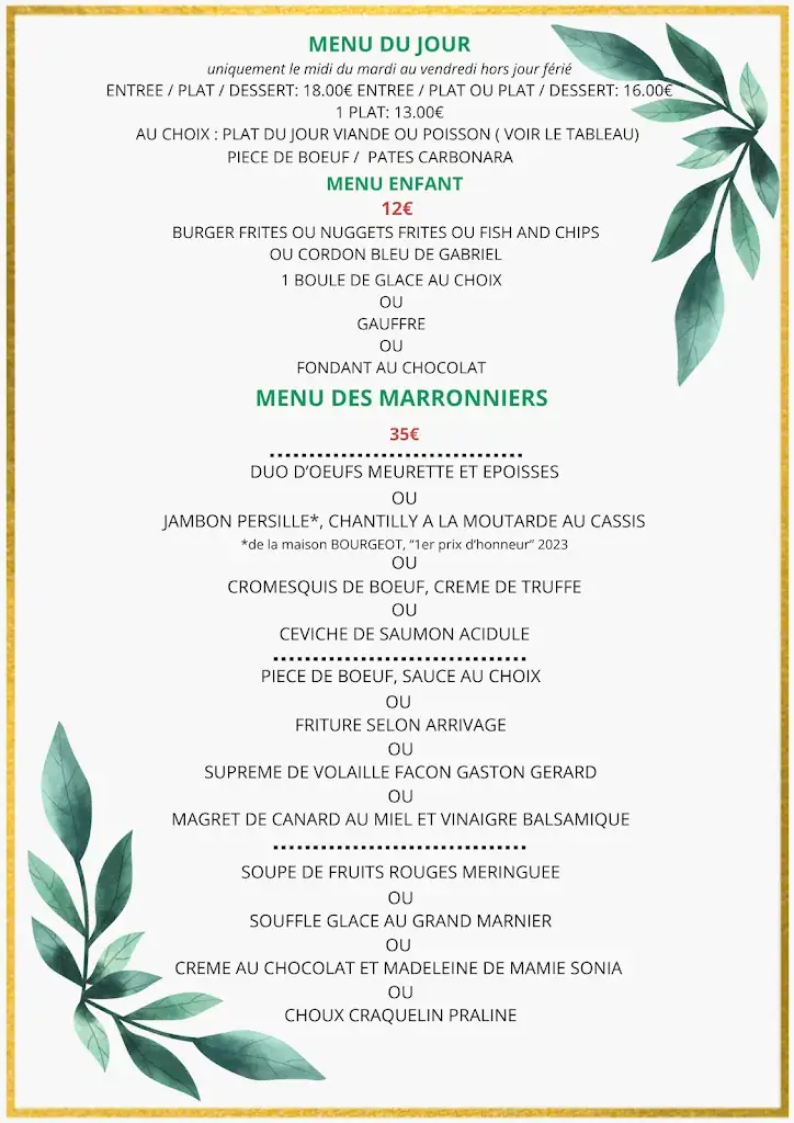 Menu_Hostellerie des Marronniers_Pontailler-sur-Saône_immagine_3