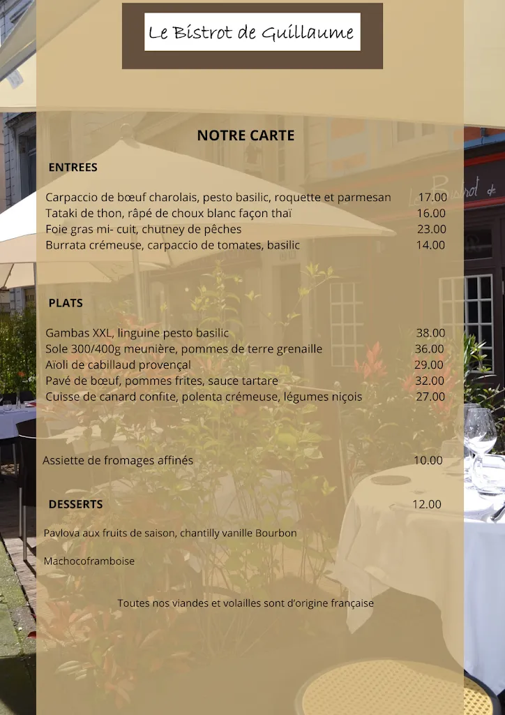 Menu_Le Bistrot de Guillaume_Moulins_image_3