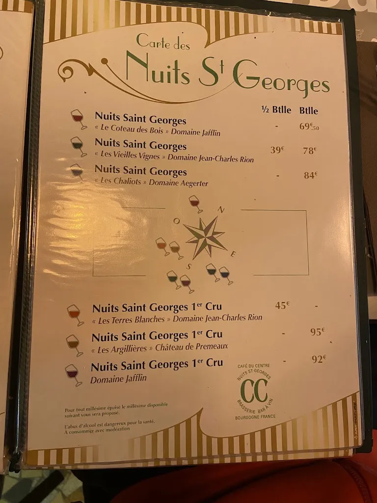 Menu_café Du centre, Bar - brasserie_Nuits-Saint-Georges_image_4