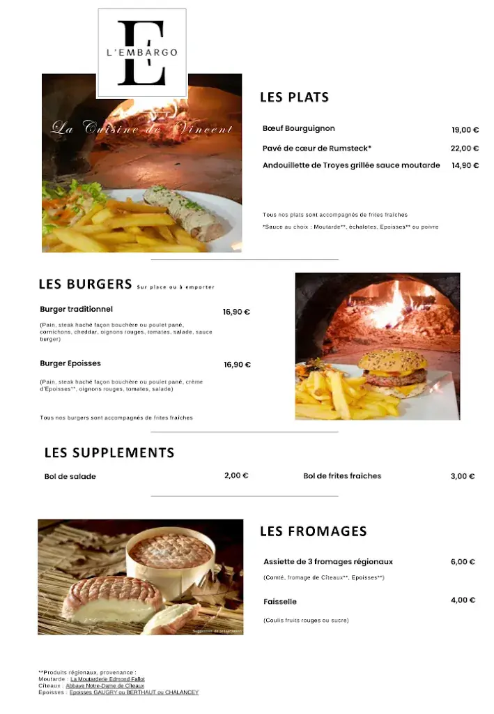 Menu_L'Embargo - La cuisine de Vincent_Nuits-Saint-Georges_image_2
