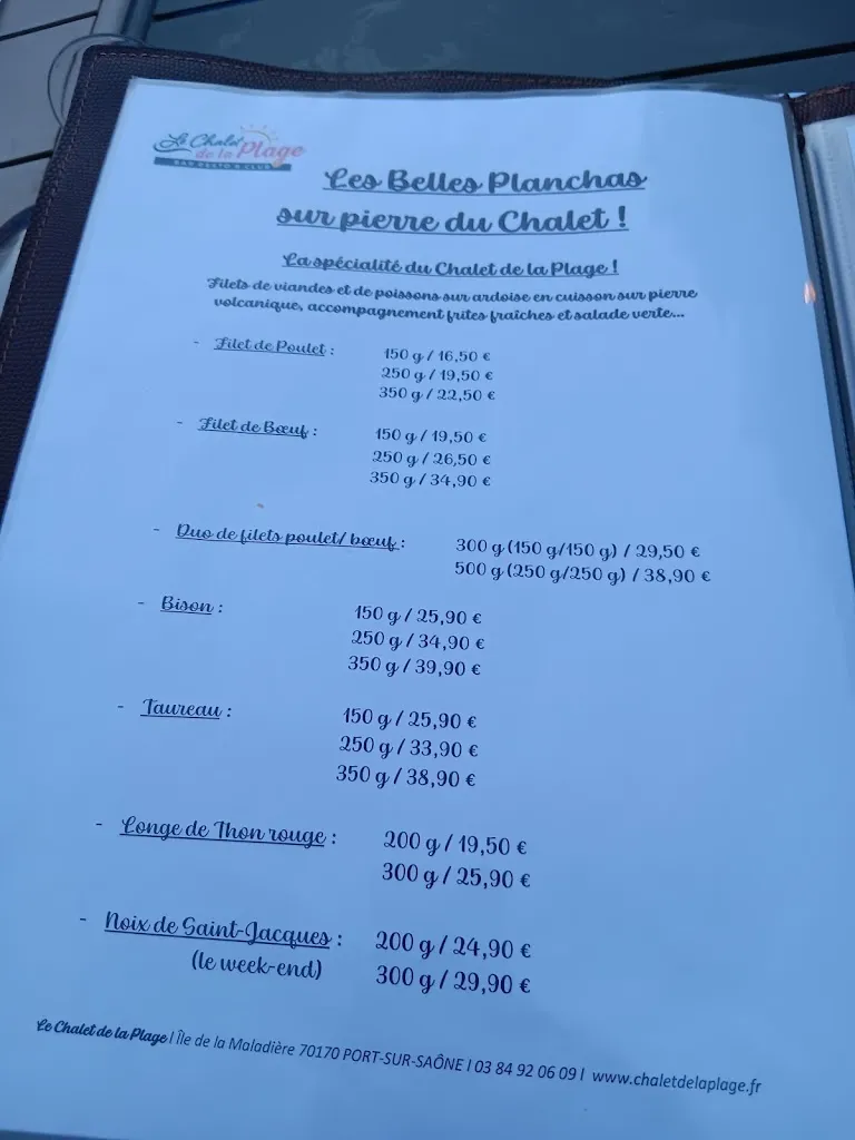 Menu_LE CHALET DE LA PLAGE_Port-sur-Saône_image_4