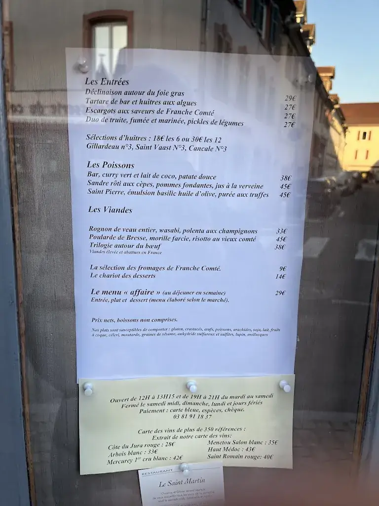 Menu_Le Saint Martin ._Montbéliard_image_1