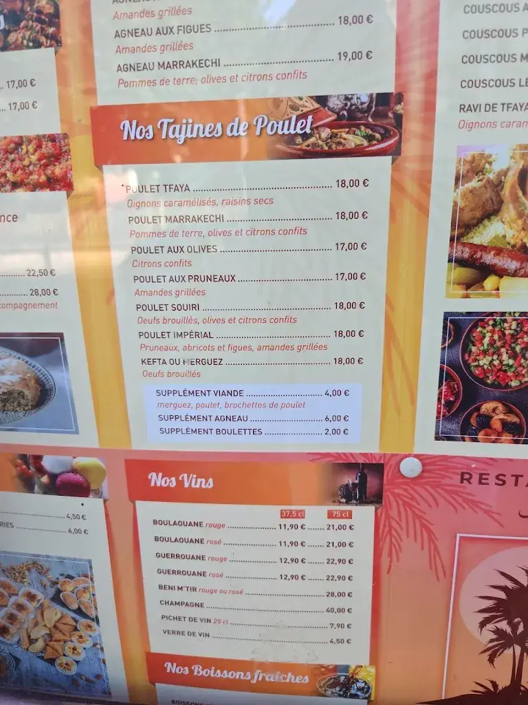 Menu_La Palmeraie de Marrakech_Montbéliard_image_3