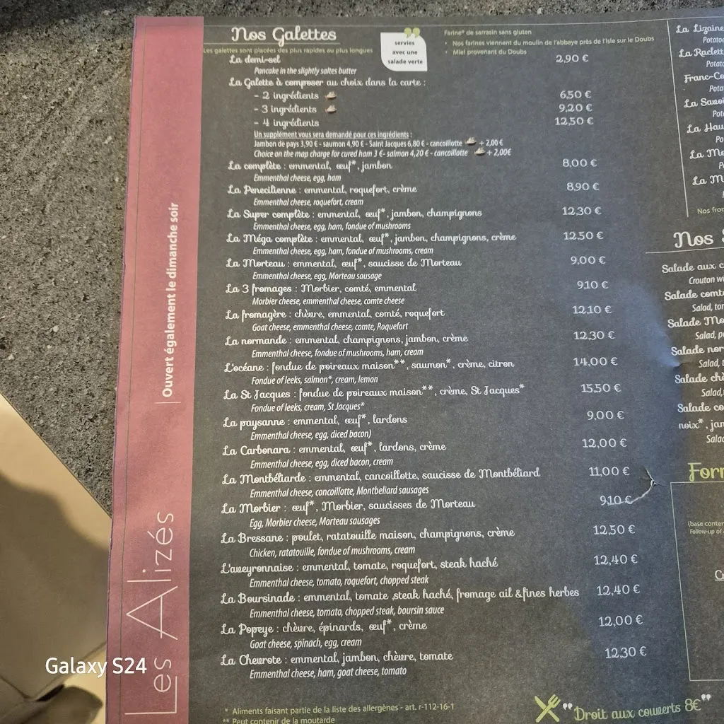 Menu_Les Alizés_Montbéliard_image_3
