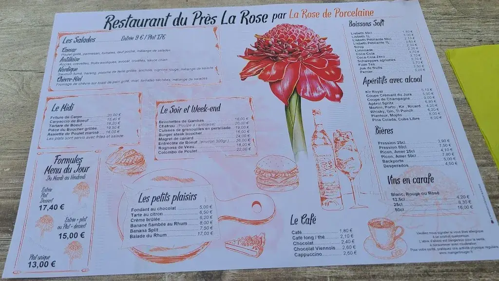 Menu_Restaurant du Prés-la-Rose par La Rose De Porcelaine_Montbéliard_image_1