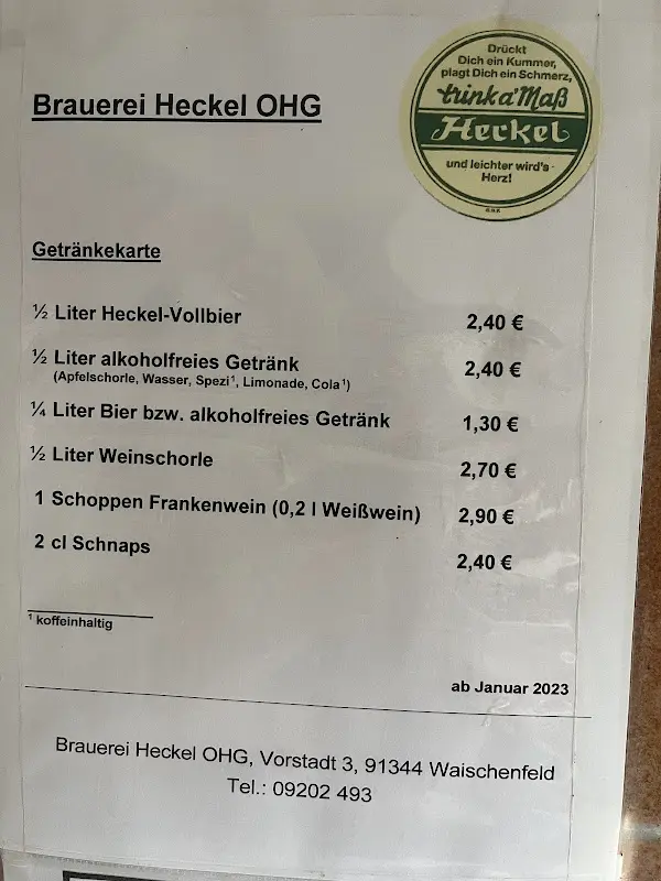 Menu_Brauerei Heckel_Waischenfeld_immagine_2