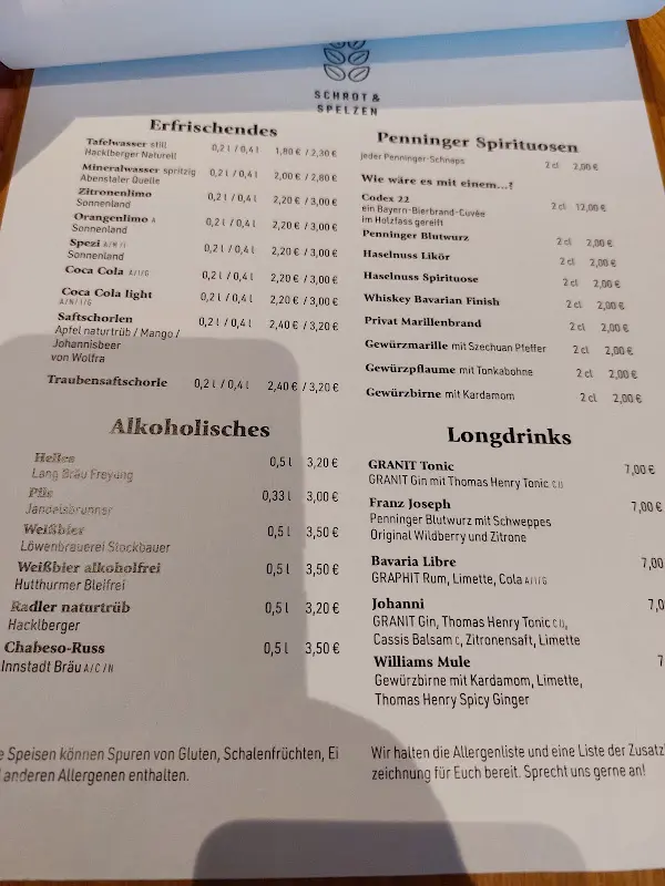 Menu_Schrot und Spelzen - das Pizza-Café bei Penninger_Waldkirchen_image_1