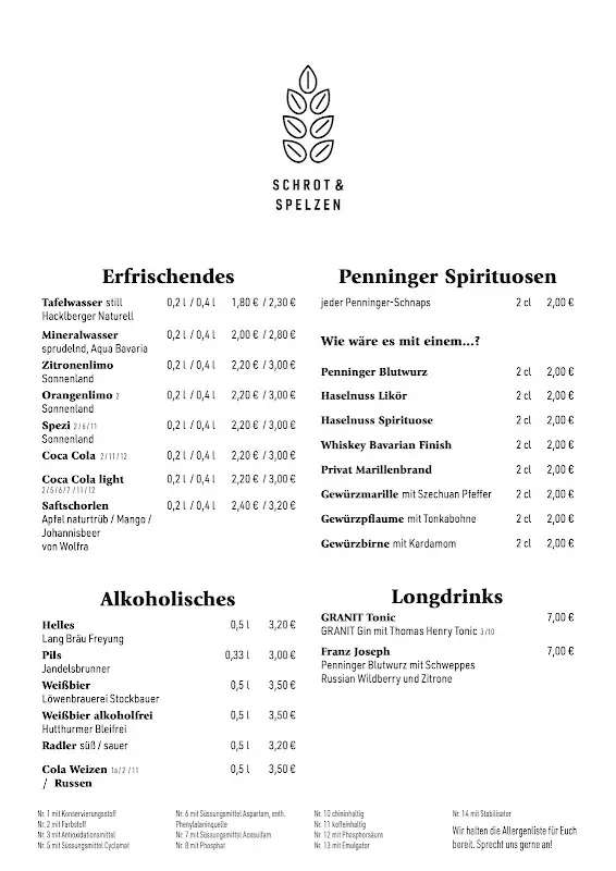 Menu_Schrot und Spelzen - das Pizza-Café bei Penninger_Waldkirchen_image_2