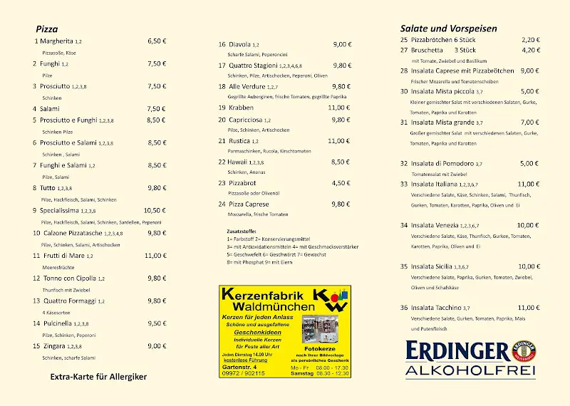 Menü_Restaurant Trattoria Jesolo Waldcafe_Waldmünchen_Bild_1