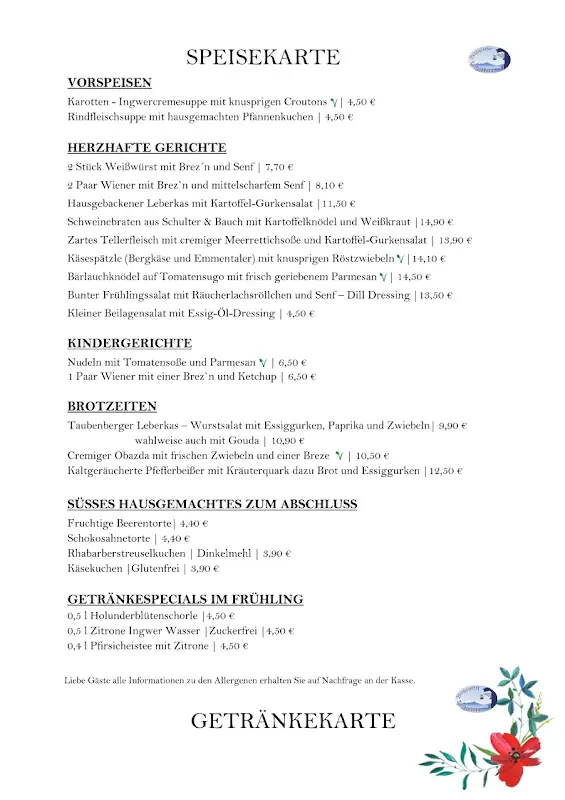 Menu_Berggasthof Taubenberg_Warngau_image_1