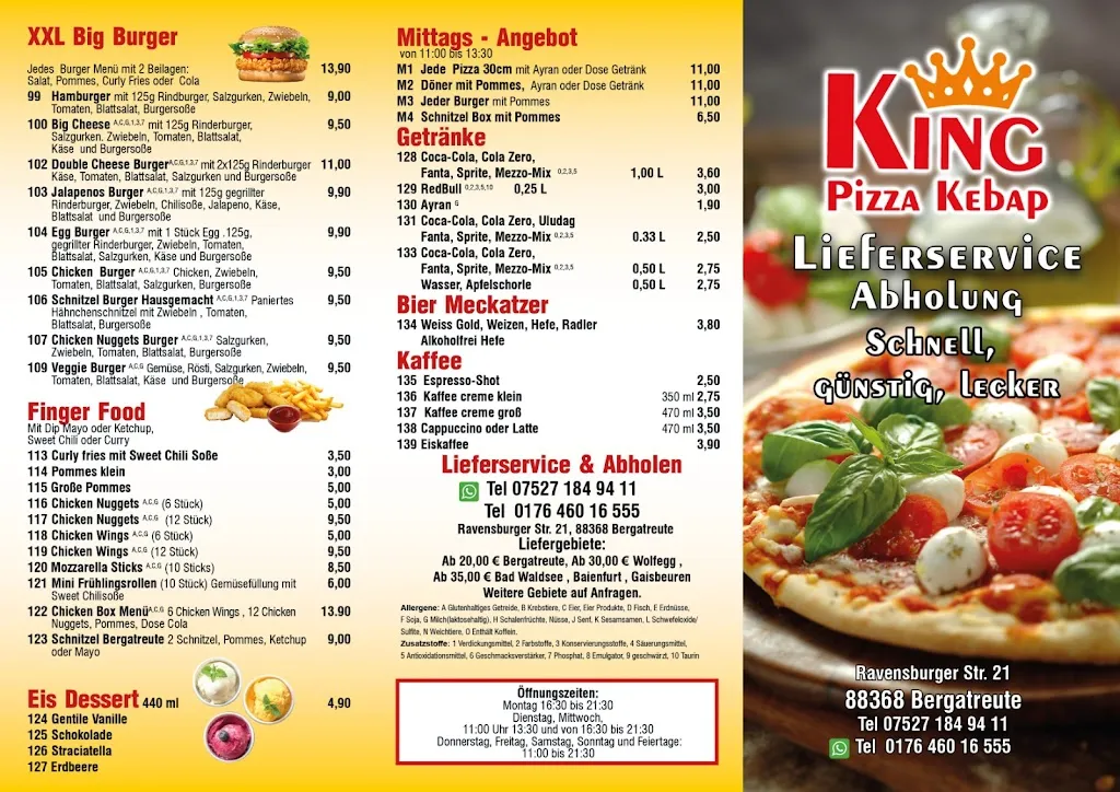 Menu_King Pizza Kebap_Bergatreute_immagine_1