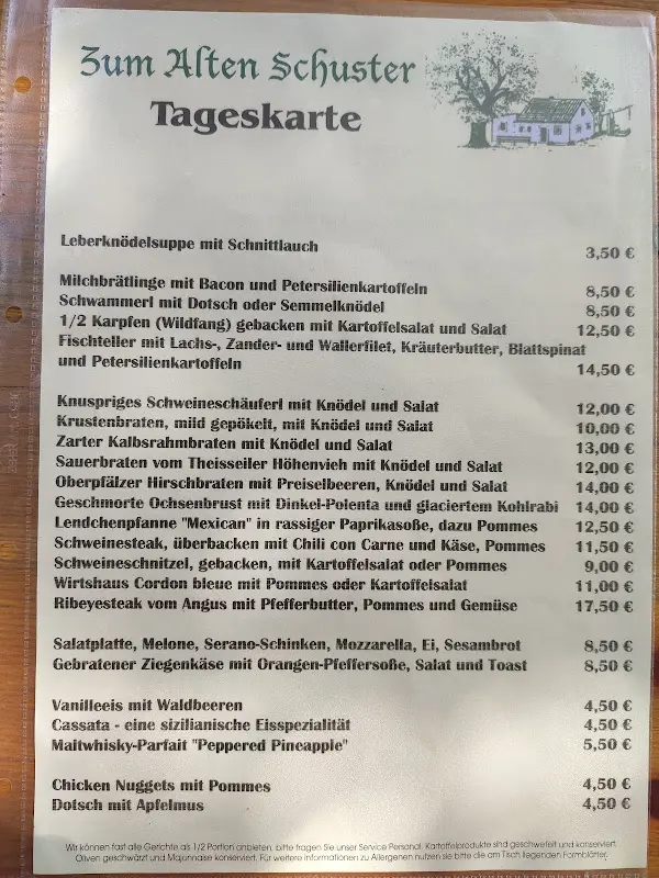 Menu_Restaurant Zum Alten Schuster_Oberpfalz_image_2