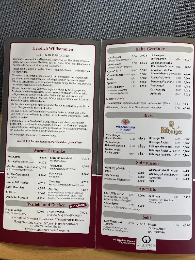 Menu_Kloster-Restaurant & Cafe_Beilstein_immagine_2