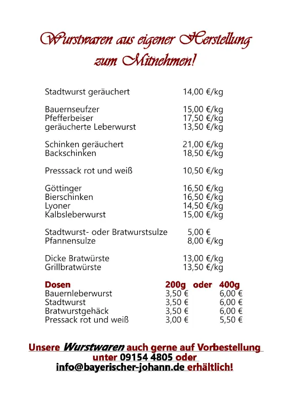 Menu_Zum bayerischen Johann Landgasthof & Pension_Weigendorf_image_3
