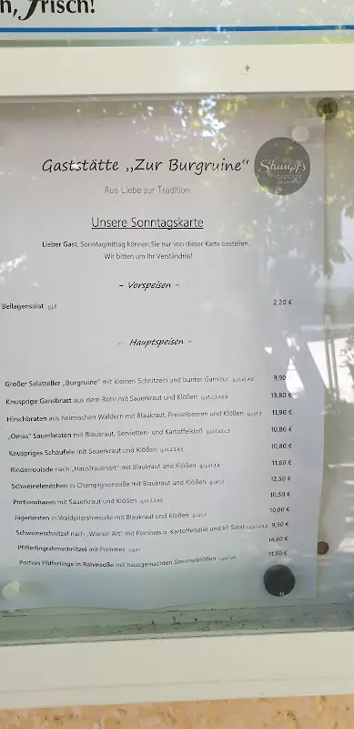 Menu_Gaststätte zur Burgruine - Fam. Stumpf_Weißdorf_immagine_2