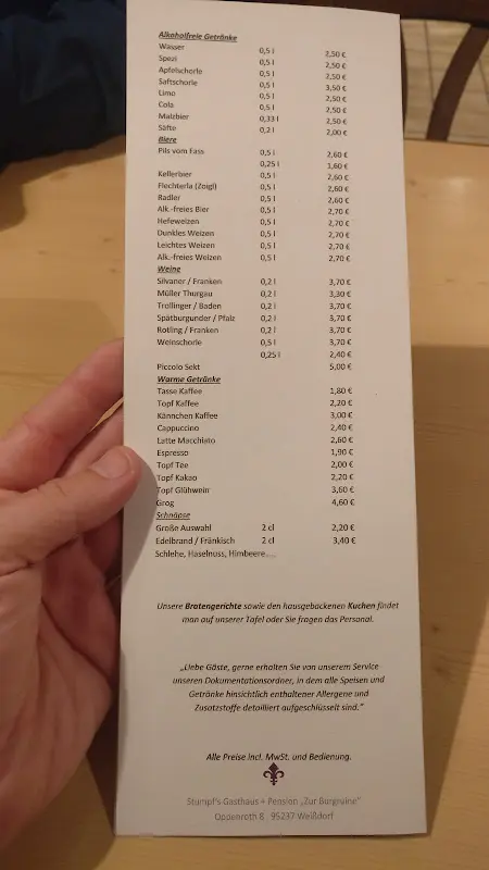 Menu_Gaststätte zur Burgruine - Fam. Stumpf_Weißdorf_immagine_3