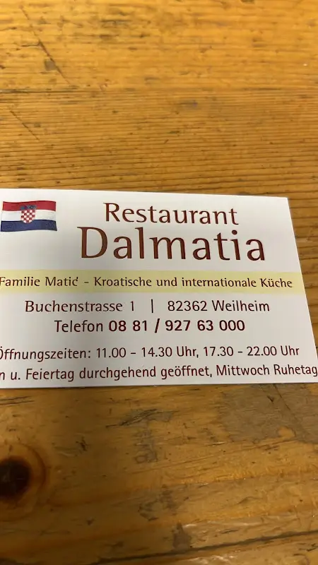 Menu_Restaurant Dalmatia - Kroatische Spezialitäten_Oberbayern_immagine_1