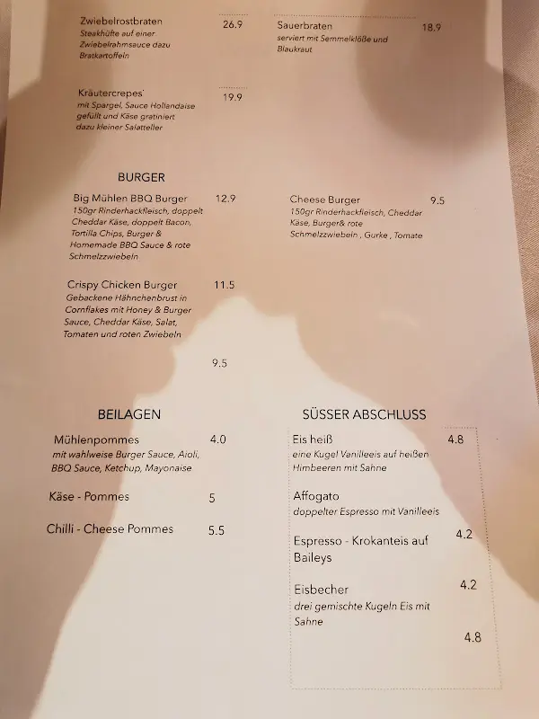 Menu_Restaurant Zur Mühle_Weißenbrunn_immagine_1