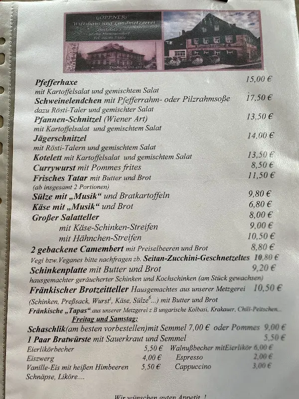 Menu_GÖPPNERs Wirtshaus und Landmetzgerei_Weißenbrunn_image_1