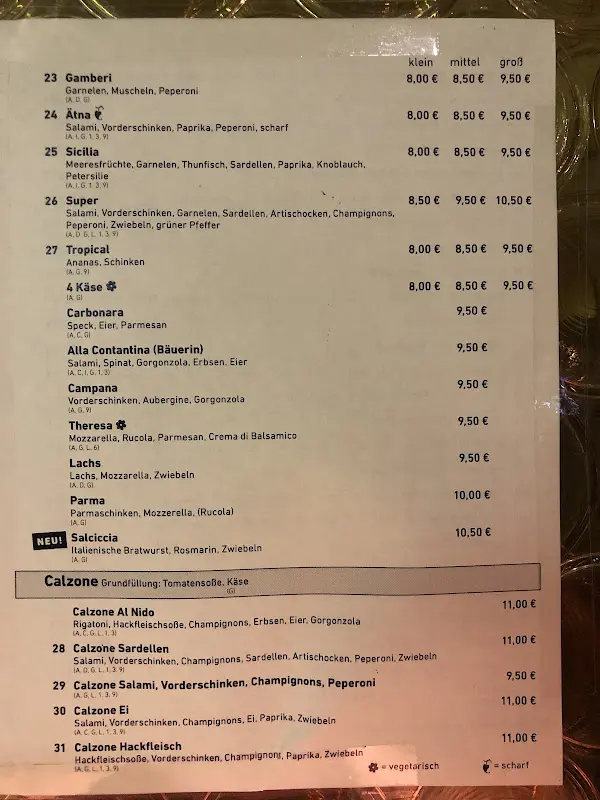 Menu_Pizzeria Al Nido_Weißenbrunn_image_1