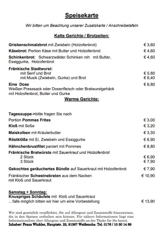 Menu_Biergarten Klosterbrauerei Weißenohe Fünf Seidla Steig_Weißenohe_immagine_1