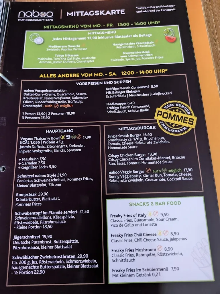 Menu_NABOO Restaurant - Cafe - Bar_Balingen_image_3