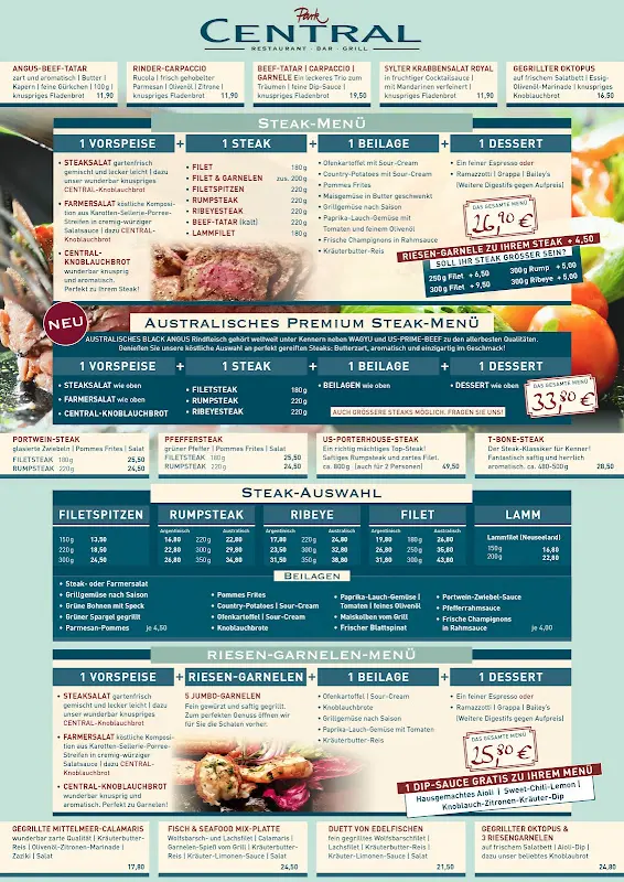 Menu_Park Central - Steakhaus und Grillrestaurant_Wendelstein_image_1