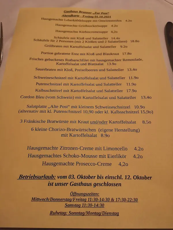Menu_Gasthaus Brunner „Zur Post“_Wendelstein_image_1