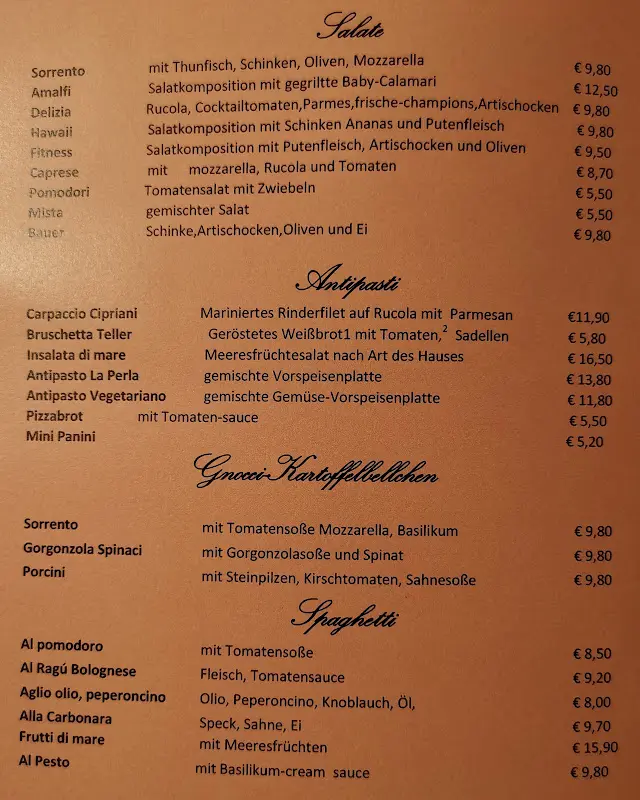 Menu_Ristorante Pizzeria La Perla - Italienisches Restaurant in Wertingen_Wertingen_image_1