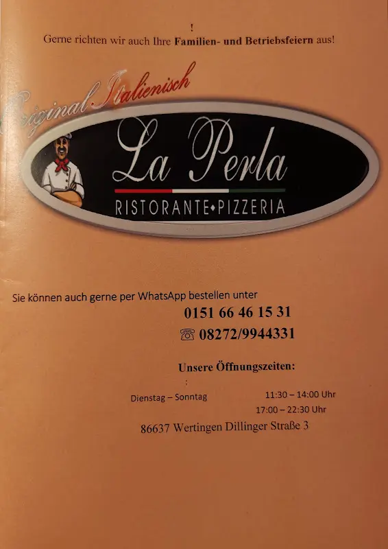 Menu_Ristorante Pizzeria La Perla - Italienisches Restaurant in Wertingen_Wertingen_image_4