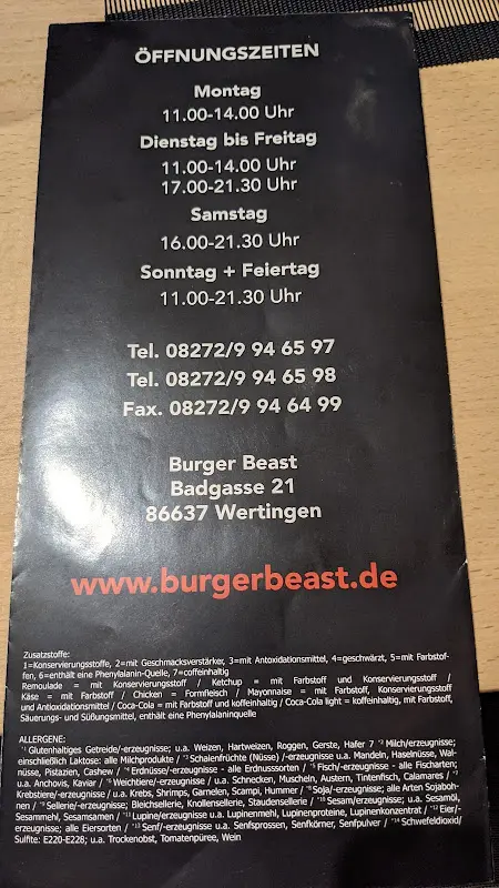 Menu_Burger Beast_Wertingen_immagine_2