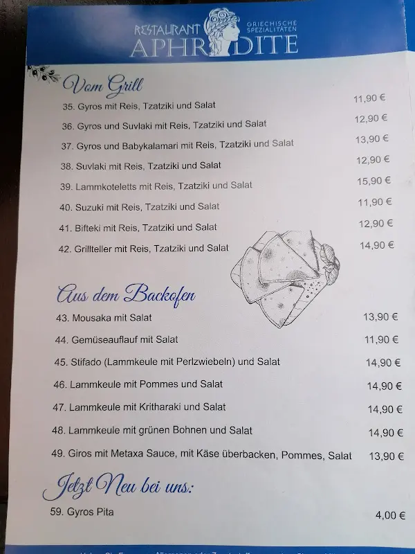 Menu_Restaurant Aphrodite_Buchloe_image_2
