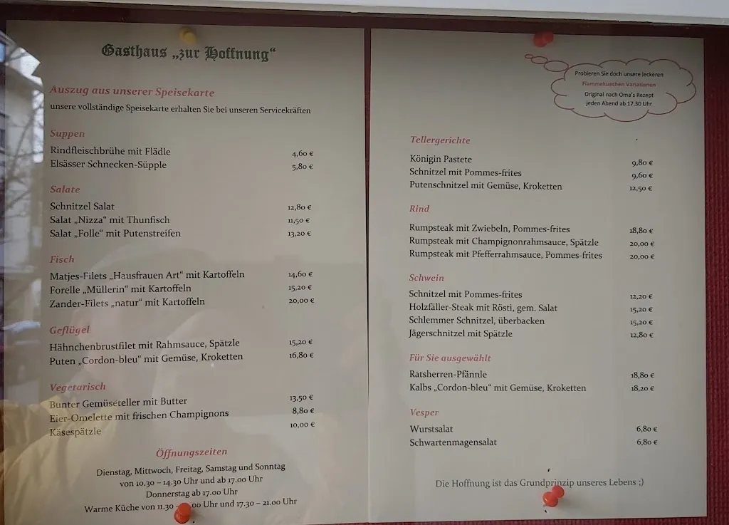 Menu_Gasthaus Zur Hoffnung_Achern_immagine_1